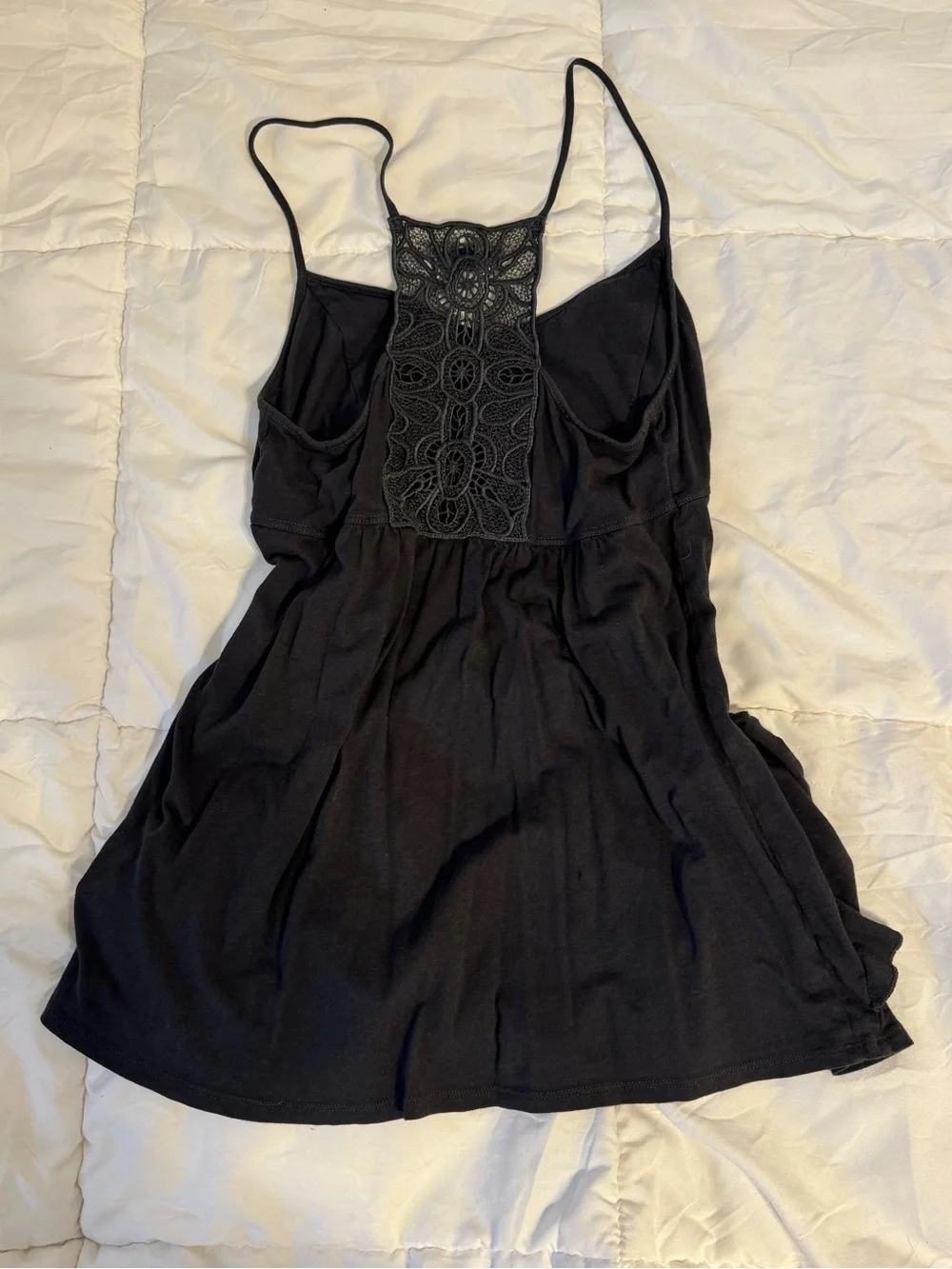 American Eagle Navy Lace Ruffle Babydoll Tank M